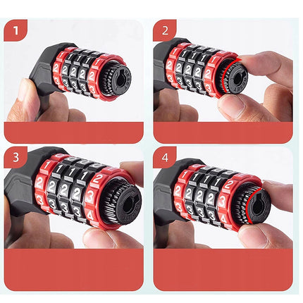 1861 Rockbros RKS507-1BK bike chains with 1.8 m combination lock