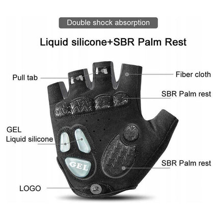 209 Guantes de Ciclismo Rockbros con Inserciones de Gel - Gris