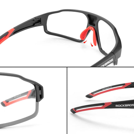 151Gafas de ciclismo fotocromáticas Rockbros SP216BK UV400 - negro y rojo