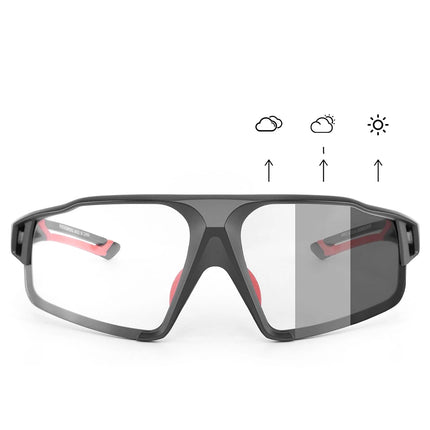 151Gafas de ciclismo fotocromáticas Rockbros SP216BK UV400 - negro y rojo