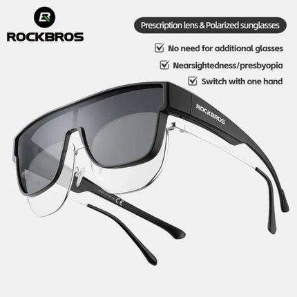 1586Lunettes de cyclisme polarisées Rockbros SP304 - gris