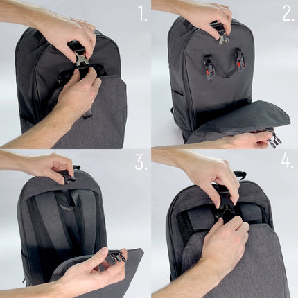 2260 Mochila de bicicleta 2 en 1 30L Negro