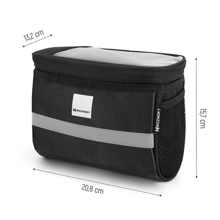 2282Sacoche de guidon de vélo avec pochette téléphone 2L - Noir