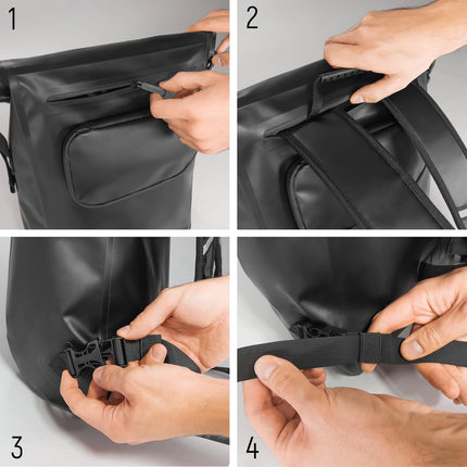 2363Sacoche vélo étanche 2-en-1 23L Rouge