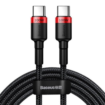 Baseus CATKLF-AL91 USB-C PD QC 100W 5A 2m kabel - svart og rød