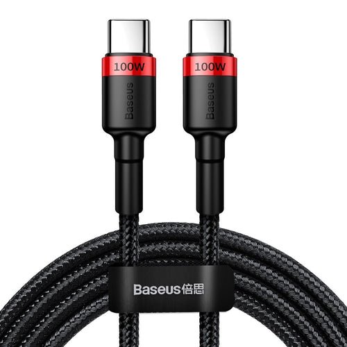 Baseus CATKLF-AL91 USB-C PD QC 100W 5A 2m kabel - svart og rød