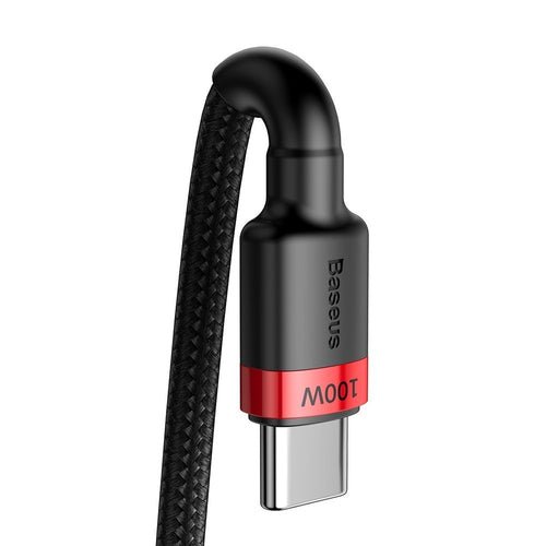 Baseus CATKLF-AL91 USB-C PD QC 100W 5A 2m kabel - svart og rød