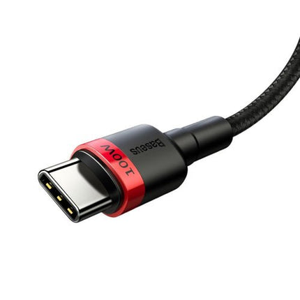 Baseus CATKLF-AL91 USB-C PD QC 100W 5A 2m kabel - svart og rød