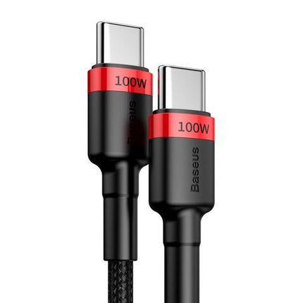 Baseus CATKLF-AL91 USB-C PD QC 100W 5A 2m kabel - svart og rød