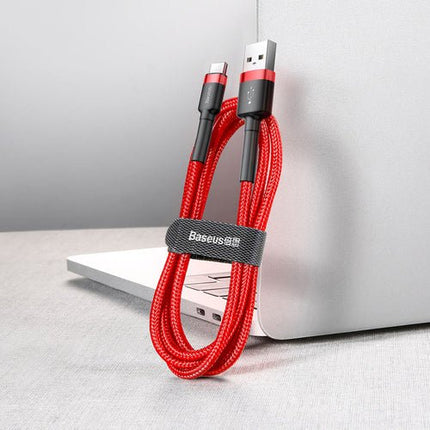 Baseus Cafule nailoninen USB / USB-C QC3.0 2A 2M punainen kaapeli