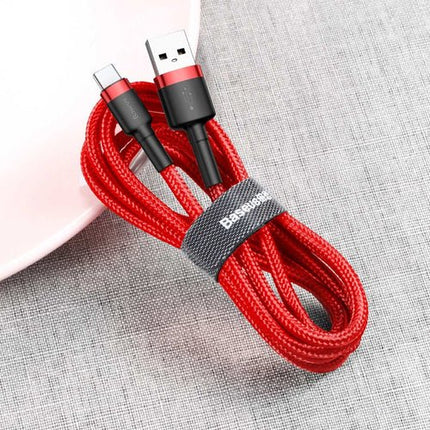 Baseus Cafule USB-A/USB-C QC 3.0 3A 1 m kabel - Rød