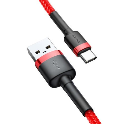Baseus Cafule USB-A/USB-C QC 3.0 3A 1 m kabel - Rød