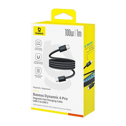 Baseus Dynamic 4 Pro USB-C-kabel 100 W 1 m - svart