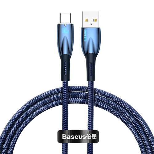 Baseus Glimmer USB-A/USB-C-kabel 100W, 1m, blå