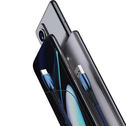 Baseus Glimmer -kaapeli USB-A/USB-C 100W, 1m, sininen