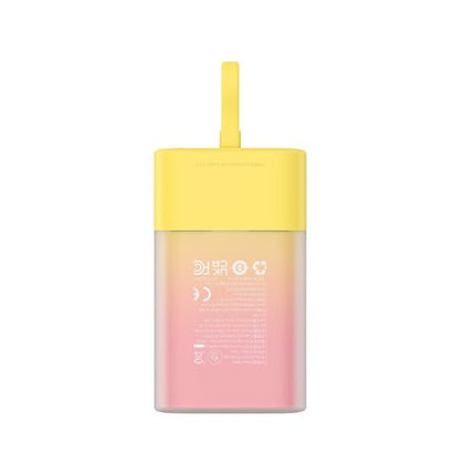 Baseus Popsicle 5200 mAh 20 W, Lightning + USB-C kábel - Sárga-Rózsaszín