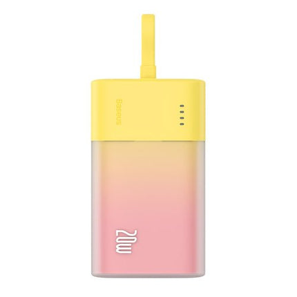 Baseus Popsicle 5200 mAh 20 W, Lightning + USB-C kábel - Sárga-Rózsaszín