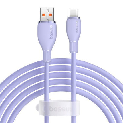 Baseus Pudding-kabel 100 W USB-A/USB-C 2 m - fiolett