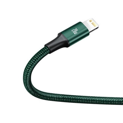 Baseus Rapid 3 i 1 USB-C/Lightning/micro USB 20W PD 1,5m - grønn
