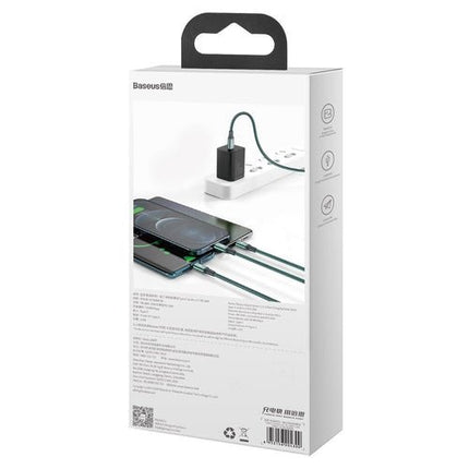 Baseus Rapid 3 i 1 USB-C/Lightning/micro USB 20W PD 1,5m - grønn