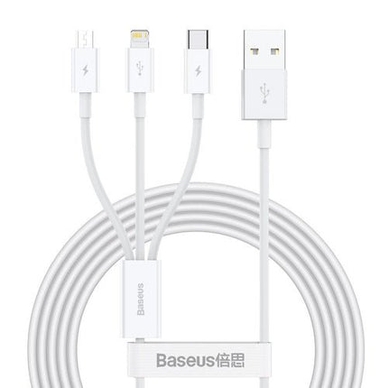 Baseus Superior-kabel 3 i 1 - Lightning/USB-C/Micro USB, 1,5 m.