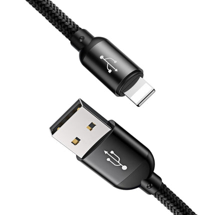 Baseus 3 i 1 USB-A-kabel - micro USB/Lightning/USB-C, 1,2 m, svart