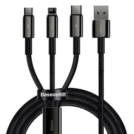 Baseus Tungsten 3-in-1 -kaapeli (USB/USB-C/Lightning/micro USB)
