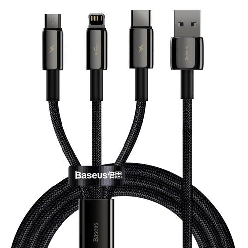 Baseus Tungsten 3 i 1-kabel (USB/USB-C/Lightning/micro USB)