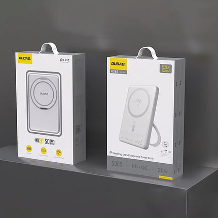Dudao K28S 20W PD 5000mAh MagSafe akkumulátor + tartó - Ezüst