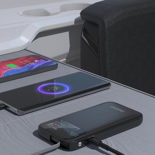 Dudao K31 10000 mAh 22,5 W PD met geïntegreerde kabel - Zwart