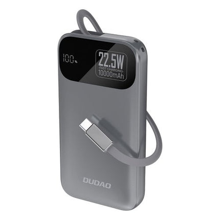 Bateria externa Dudao K31 10000 mAh 22,5 W PD, cable integrat - Gris