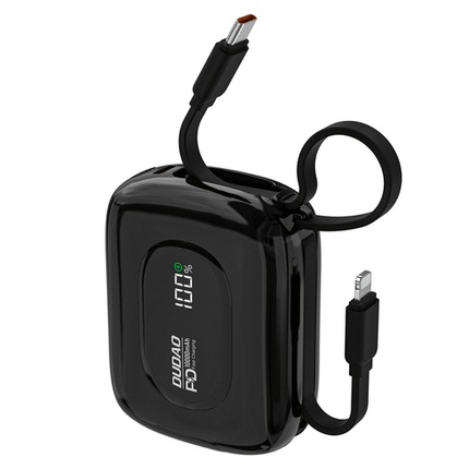 Εξωτερική μπαταρία Dudao K32 10000 mAh, USB-C/Lightning - Μαύρο.