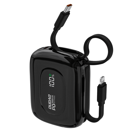 Dudao K32 10000 mAh külső akkumulátor, USB-C/Lightning - fekete.