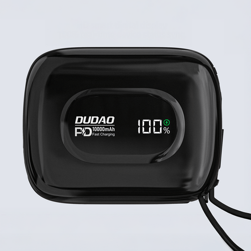 Dudao K32 10000 mAh külső akkumulátor, USB-C/Lightning - fekete.