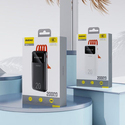 Dudao 20000 mAh külső akkumulátor, 3 beépített kábel (K6Pro +).