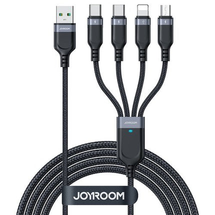Joyroom S-A18 4-in-1 USB-A -kaapeli eri liitännöille, 1,2 m - musta