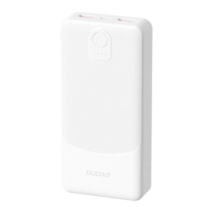 Dudao K10Pro 2.4A 20000mAh akkumulátor, 2 USB-A port - fehér.