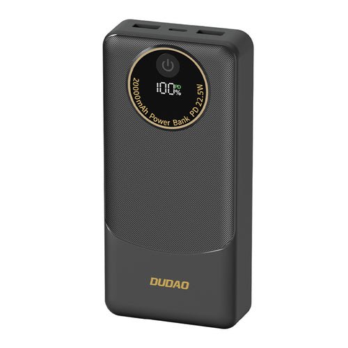 Dudao K12Pro 22,5W PD 20000mAh USB-A/USB-C külső akkumulátor - fekete