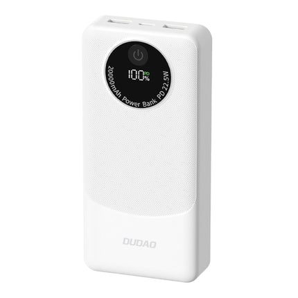 Dudao K12Pro 22,5W 20000mAh USB-A, USB-C külső akkumulátor - fehér.