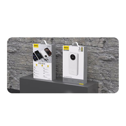 Dudao K12Pro 22,5W 20000mAh USB-A, USB-C külső akkumulátor - fehér.