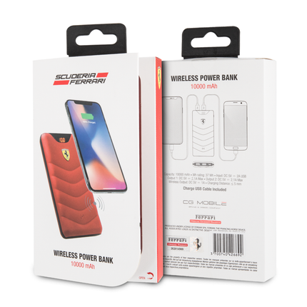2479Ferrari kabelloses externes Ladegerät Ferrari 10000 mAH - rot