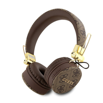 1266Cuffie Bluetooth Guess - Logo Metallo 4G - Marrone