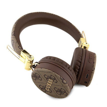 1266Cuffie Bluetooth Guess - Logo Metallo 4G - Marrone