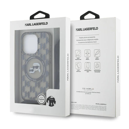 Karl Lagerfeld – Bakdeksel iPhone 16 Pro – MagSafe IML – KC-hoder – Snor – Svart