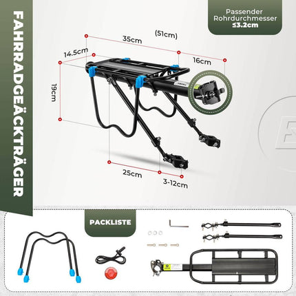 Porte-bagages vélo universel semi-rapide