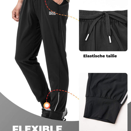 Elastic cycling pants with reflective bands 2