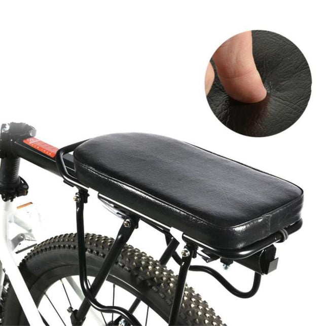 613 Soft Rear Bicycle Seat Cushion in Black PU Leather